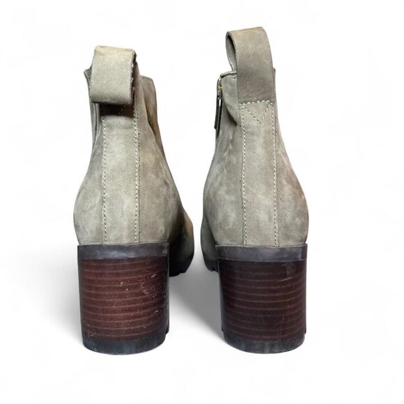 Vionic Wilma Women’s Size 9 Olive Green Suede Ankle Boots Side Zip Block Heel Co - Picture 5 of 8